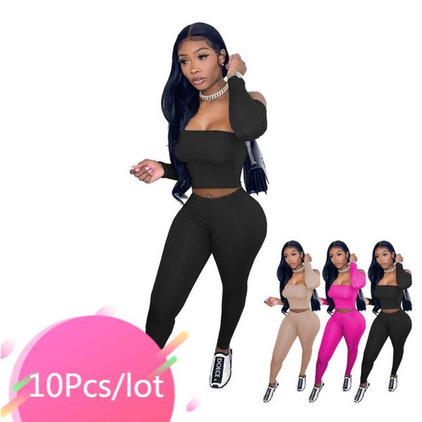 women's two piece pants bulk items wholesale lots slash neck outfits women off shoulder long sleeve crop sets casual fall clothes, White
women's two piece pants bulk items wholesale lots slash neck outfits women off shoulder long sleeve crop sets casual fall clothes, White
