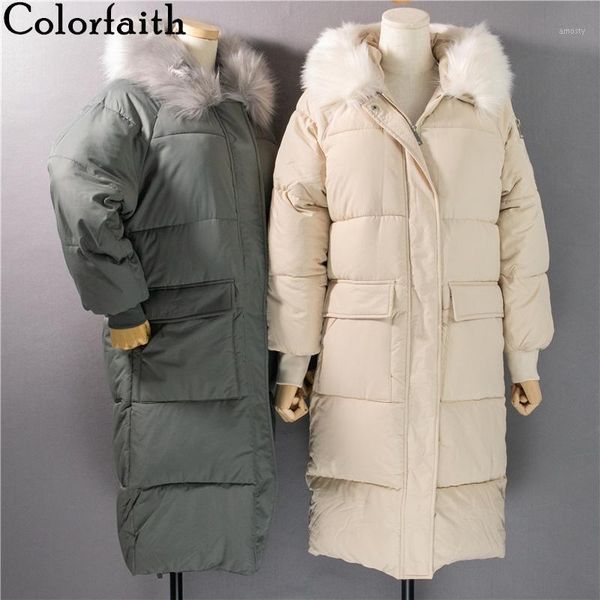 women's down & parkas colorfaith 2021 autumn winter women jacket pockets womenswear puffer high-quality hooded oversize long coat co882, Black
women's down & parkas colorfaith 2021 autumn winter women jacket pockets womenswear puffer high-quality hooded oversize long coat co882, Black