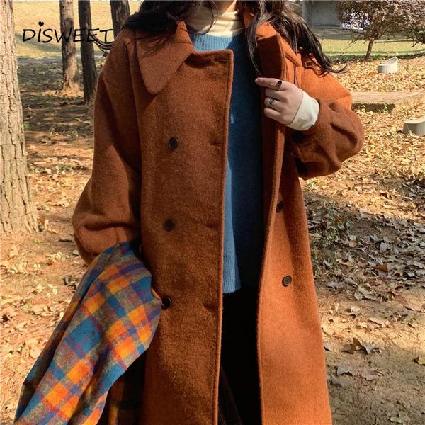 women's wool & blends solid long woolen coat for woman retro sleeve waist wide loose women winter warm double-breasted jackets 2021, Black
women's wool & blends solid long woolen coat for woman retro sleeve waist wide loose women winter warm double-breasted jackets 2021, Black