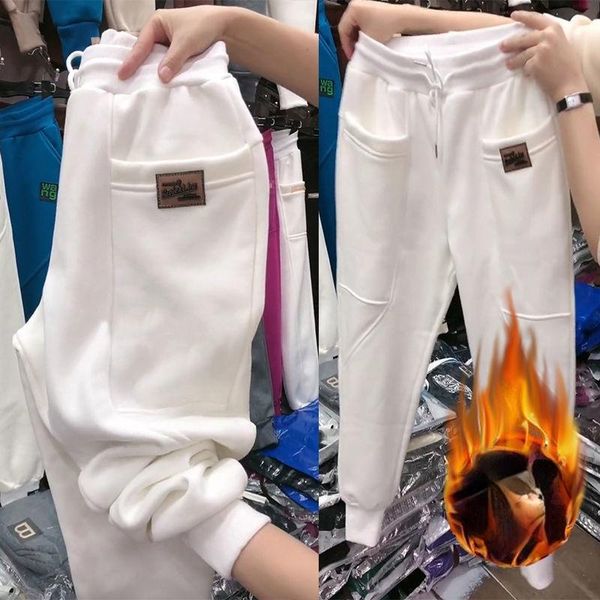 women's pants & capris autumn winter woman plush thicken harlem female loose large warm casual ladies solid fleece trousers sweatpants, Black;white
women's pants & capris autumn winter woman plush thicken harlem female loose large warm casual ladies solid fleece trousers sweatpants, Black;white