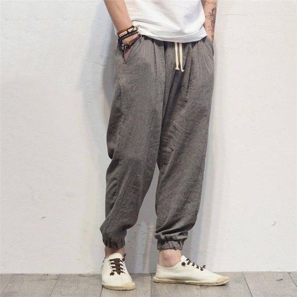 men's pants casual fashion spring summer loose drawstring trousers male linen plus size bloomers 2021, Black
men's pants casual fashion spring summer loose drawstring trousers male linen plus size bloomers 2021, Black