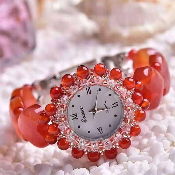 wristwatches luxury ladies nature red agate quartz watch for women bracelet wristwatch heart shape girls students gifts, Slivery;brown
wristwatches luxury ladies nature red agate quartz watch for women bracelet wristwatch heart shape girls students gifts, Slivery;brown