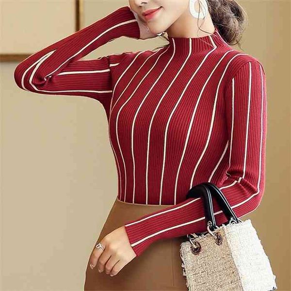 sexmkl striped turtleneck pullover women 2021 winter thick sweater red korean ladies office knitted sweater black pull femme, White;black
sexmkl striped turtleneck pullover women 2021 winter thick sweater red korean ladies office knitted sweater black pull femme, White;black