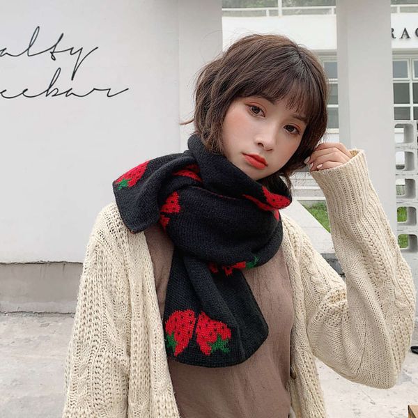 strawberry knitted parent-child scarf student korean versatile women's wool cute girl's heart winter neck, Blue;black
strawberry knitted parent-child scarf student korean versatile women's wool cute girl's heart winter neck, Blue;black