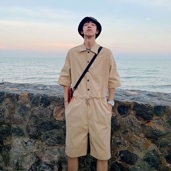 safari style cargo pants short sleeve spring summer overalls japanese style solid color men loose male shorts, Gray
safari style cargo pants short sleeve spring summer overalls japanese style solid color men loose male shorts, Gray