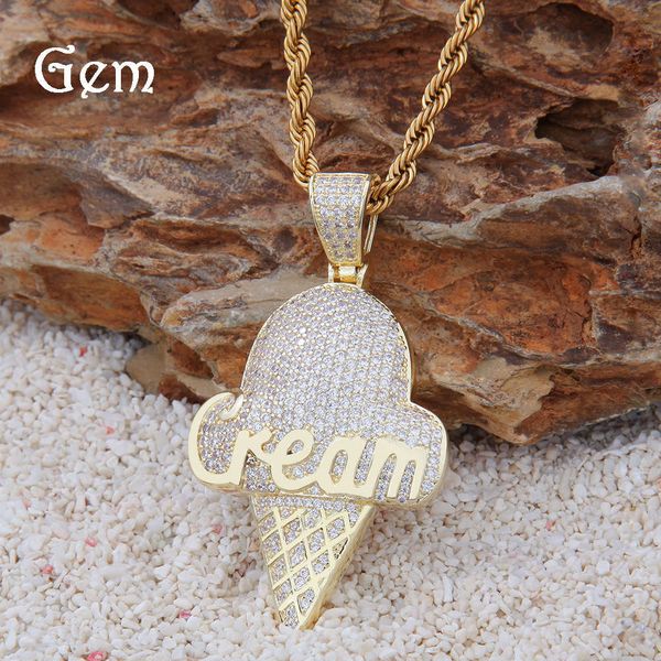 hip hop ice cream pendant 14k gold plated micro zircon ice cream necklace for men and women, Silver
hip hop ice cream pendant 14k gold plated micro zircon ice cream necklace for men and women, Silver