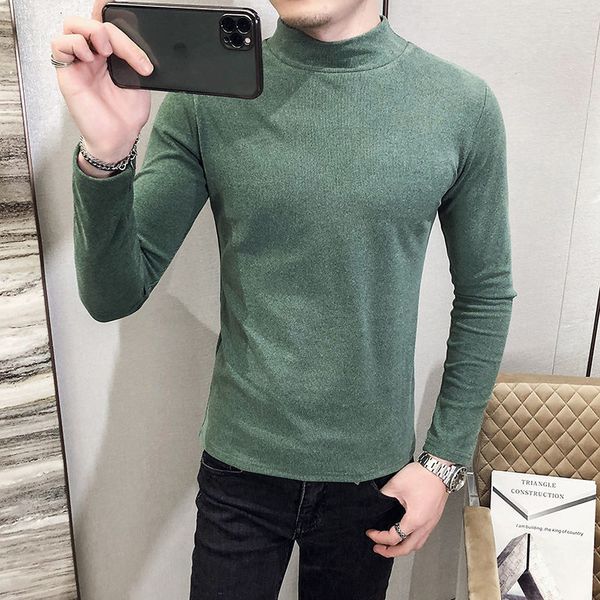 2021 new homme vintage tshirt long sleeve t-shirt half high collar korean style tee club outfits green veet t shirt men tfie, White;black
2021 new homme vintage tshirt long sleeve t-shirt half high collar korean style tee club outfits green veet t shirt men tfie, White;black