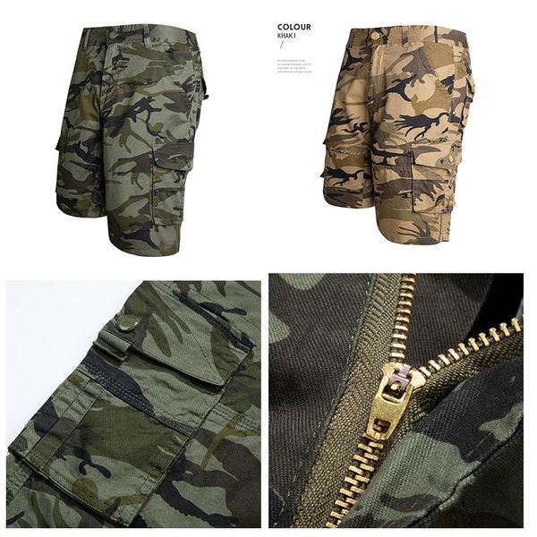 men's shorts 2021 summer overalls camouflage loose large european and american pants, White;black 
men's shorts 2021 summer overalls camouflage loose large european and american pants, White;black