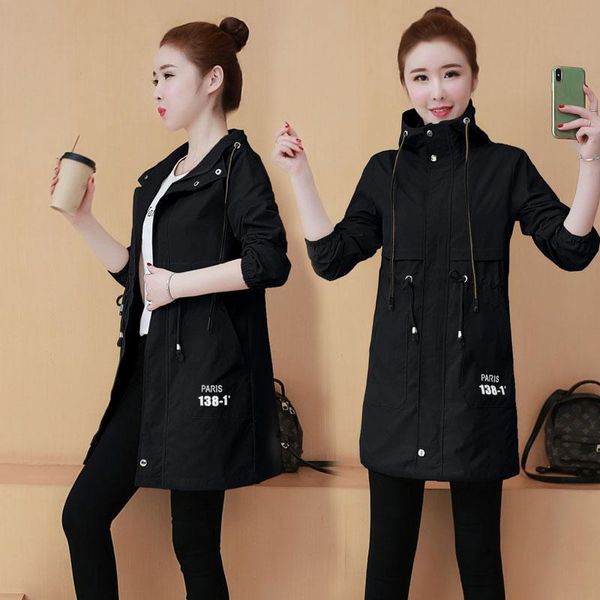2021 fashion korean black khaki trench coat for women windbreaker hooded spring autumn fall casual loose outerwear duster coats, Tan;black 
2021 fashion korean black khaki trench coat for women windbreaker hooded spring autumn fall casual loose outerwear duster coats, Tan;black