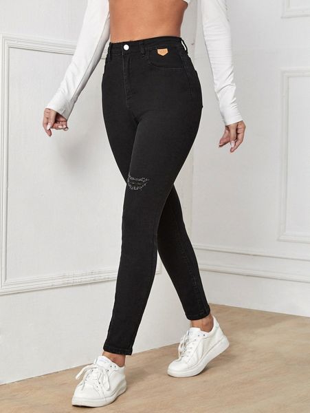 patched detail ripped jeans a9gf#, Blue
patched detail ripped jeans a9gf#, Blue