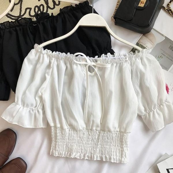 women's t-shirt casual women crop off shoulder pullover tank elastic waist lantern sleeve club ruched holiday beach summer strapless se, White
women's t-shirt casual women crop off shoulder pullover tank elastic waist lantern sleeve club ruched holiday beach summer strapless se, White