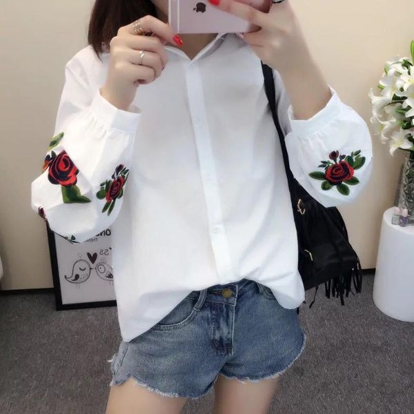 women's blouses & shirts floral embroidered shirt long-sleeve korean-style white loose-fit small fresh trending-style college style s
women's blouses & shirts floral embroidered shirt long-sleeve korean-style white loose-fit small fresh trending-style college style s