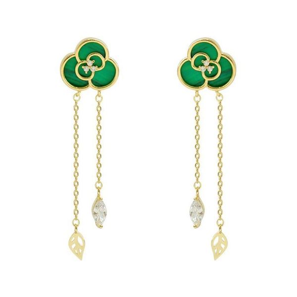 dangle & chandelier korean fashion classic all-match malachite earrings light luxury and high class sense of monet's garden long tassel, Silver
dangle & chandelier korean fashion classic all-match malachite earrings light luxury and high class sense of monet's garden long tassel, Silver