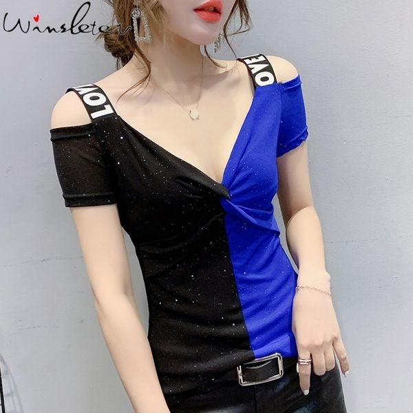 contrast-color women t-shirt summer partchwork short sleeve v neck t shirts casual off shoulder tee camiseta verano t03712b 210315, White
contrast-color women t-shirt summer partchwork short sleeve v neck t shirts casual off shoulder tee camiseta verano t03712b 210315, White
