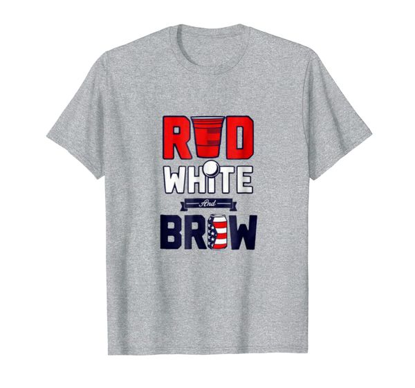 red white and brew 4th of july party drinking t-shirt, White;black 
red white and brew 4th of july party drinking t-shirt, White;black