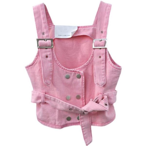 women's vests design spring summer women denim vest with lace-up all-match solid color female waistcoat jean coat s1182, Black;white
women's vests design spring summer women denim vest with lace-up all-match solid color female waistcoat jean coat s1182, Black;white
