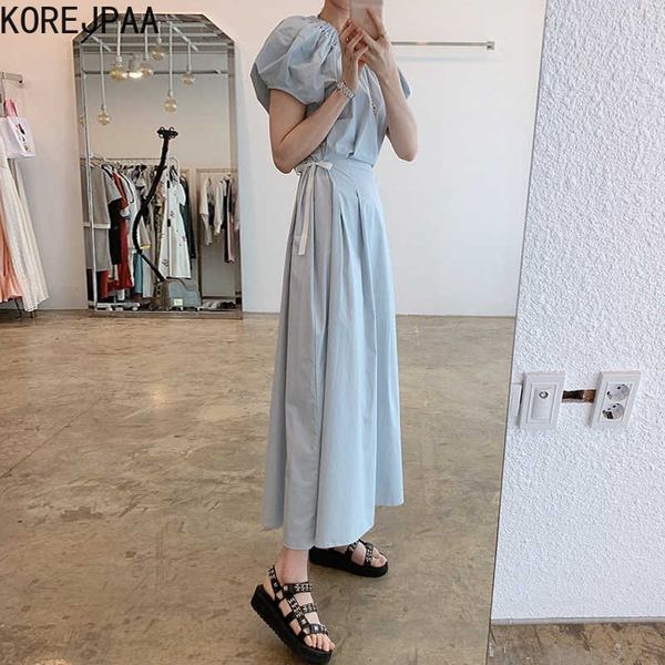 korejpaa women dress summer korean chic ladies french milk soft blue pleated round neck tie slimming puff sleeve vestidos 210526, Black;gray
korejpaa women dress summer korean chic ladies french milk soft blue pleated round neck tie slimming puff sleeve vestidos 210526, Black;gray
