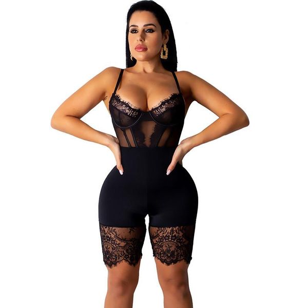 women's jumpsuits & rompers patchwork lace bodysuit women spaghetti strap backless elegant skinny bandage party short playsuits bodycon, Black;white
women's jumpsuits & rompers patchwork lace bodysuit women spaghetti strap backless elegant skinny bandage party short playsuits bodycon, Black;white