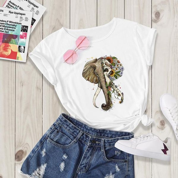 women's t-shirt summer fashion women tshirts creative flower elephant print casual short sleeve o neck harajuku funny cool top, White
women's t-shirt summer fashion women tshirts creative flower elephant print casual short sleeve o neck harajuku funny cool top, White
