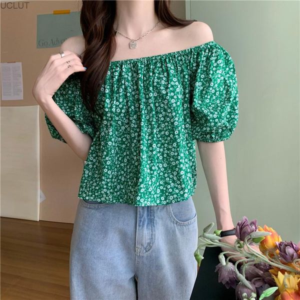 women's blouses & shirts french one line neckline floral short sleeve shirt design sense minority versatile in summer 2021, White
women's blouses & shirts french one line neckline floral short sleeve shirt design sense minority versatile in summer 2021, White