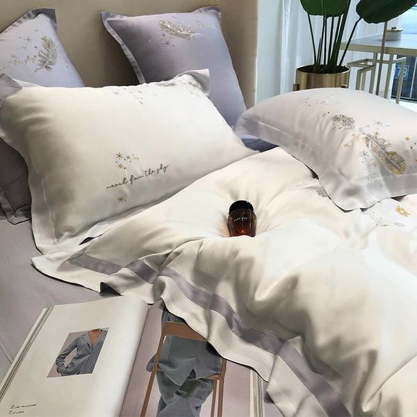 bedding sets 80s tencel set feather embroidery silky soft duvet cover luxury satin charmeuse sheet family size king
bedding sets 80s tencel set feather embroidery silky soft duvet cover luxury satin charmeuse sheet family size king