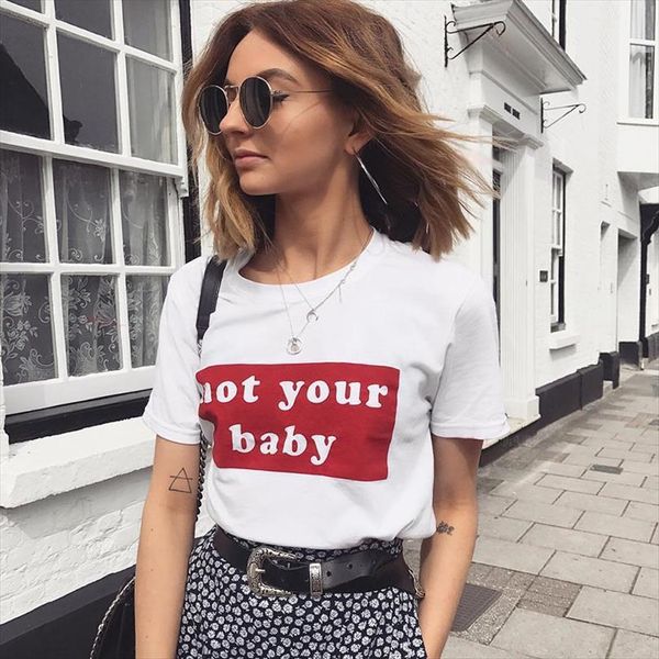 not your baby red and mens t shirts women cotton casual funny for yong girl tee drop s 728, White;black
not your baby red and mens t shirts women cotton casual funny for yong girl tee drop s 728, White;black