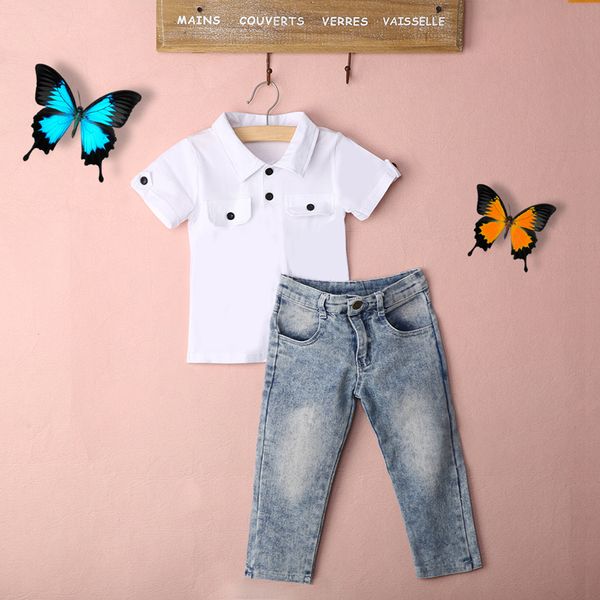 2pcs fashion casual summer newborn baby boys long sleeve turn-down collar pullover cotton white shirt denim pants 2-7y
2pcs fashion casual summer newborn baby boys long sleeve turn-down collar pullover cotton white shirt denim pants 2-7y