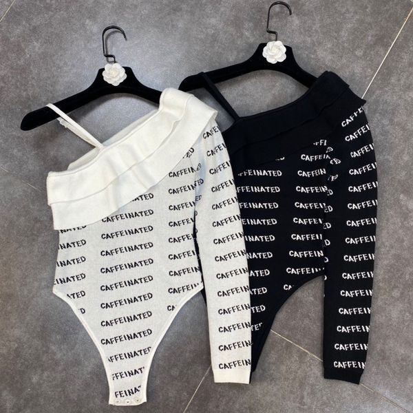 2021 spring newcomers a knitted shoulder long letter carrying bodysuit decoration t0jv, Black;white
2021 spring newcomers a knitted shoulder long letter carrying bodysuit decoration t0jv, Black;white