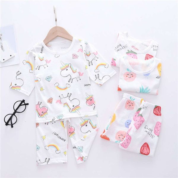 summer milan strip pullover 2-piece children's 7-sleeve household clothes cartoon casual pajamas, Blue;red
summer milan strip pullover 2-piece children's 7-sleeve household clothes cartoon casual pajamas, Blue;red