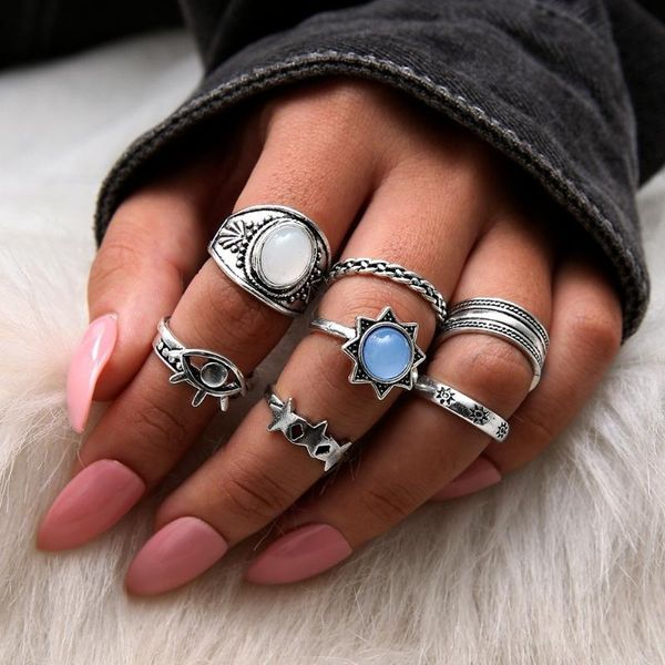 wedding rings 7 pcs/set boho trendy 2021 personality irregular evil eye ring for women ancient silver grunge jewelry wholesale, Slivery;golden
wedding rings 7 pcs/set boho trendy 2021 personality irregular evil eye ring for women ancient silver grunge jewelry wholesale, Slivery;golden
