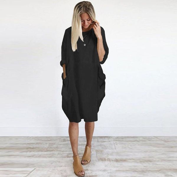 casual dresses women's plus size boho mini dress ladies pocket loose o neck female vestidos verano, Black;gray
casual dresses women's plus size boho mini dress ladies pocket loose o neck female vestidos verano, Black;gray