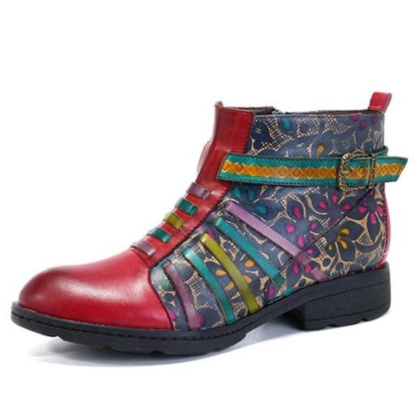 boots retro bohemian women printing spring autumn cow genuine leather motorcycle chunky thick heel ankle woman shoes, Black
boots retro bohemian women printing spring autumn cow genuine leather motorcycle chunky thick heel ankle woman shoes, Black