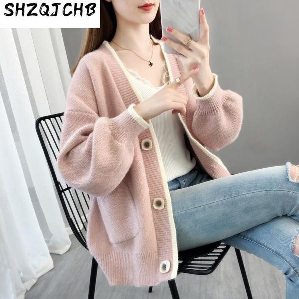 women's knits & tees jchb 2021 sweaters autumn female cardigan knitted korean cardigans for women long sleeve sweater fashion ropa muje, White
women's knits & tees jchb 2021 sweaters autumn female cardigan knitted korean cardigans for women long sleeve sweater fashion ropa muje, White