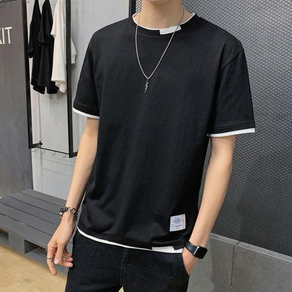 ew 2020 summer cotton short sleeve t-shirt men's round neck versatile casual base shirt 2130, White;black
ew 2020 summer cotton short sleeve t-shirt men's round neck versatile casual base shirt 2130, White;black