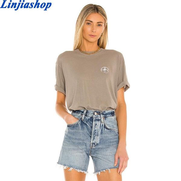women's t-shirt solid casual women summer basic short sleeve coffee oversized cotton tee shirt korean, White
women's t-shirt solid casual women summer basic short sleeve coffee oversized cotton tee shirt korean, White