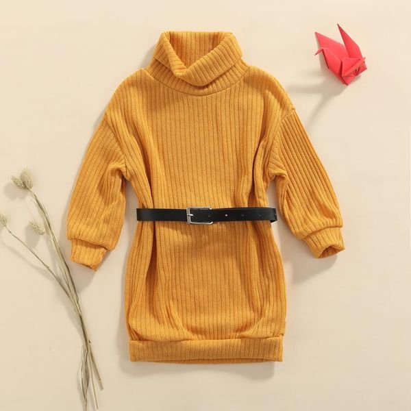 girl's dresses autumn winter casual kids girls dress solid color knitted high-neck long sleeves loose skirt with belt for little, Red;yellow
girl's dresses autumn winter casual kids girls dress solid color knitted high-neck long sleeves loose skirt with belt for little, Red;yellow