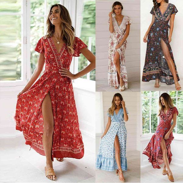bohemia v neck beach bohemian womens dress floral print holiday summer for women vestido de mujer, Black;gray
bohemia v neck beach bohemian womens dress floral print holiday summer for women vestido de mujer, Black;gray
