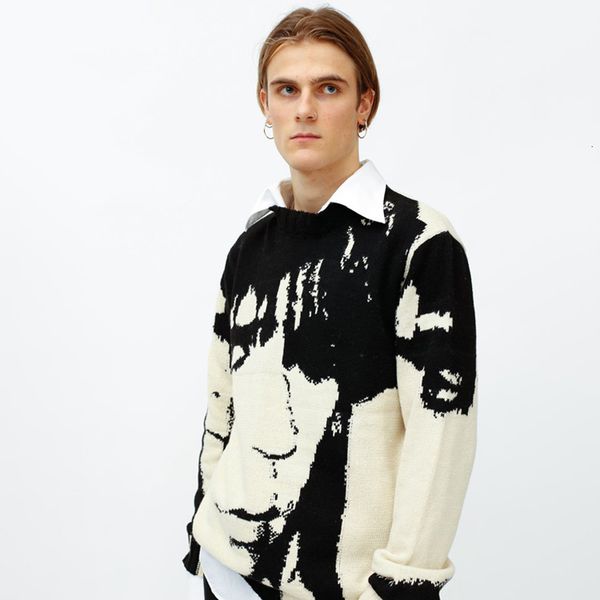 men's sweaters retro mesh sweater from the vintage harajuku of men streetwear de pyjtrl s2bs, White;black
men's sweaters retro mesh sweater from the vintage harajuku of men streetwear de pyjtrl s2bs, White;black