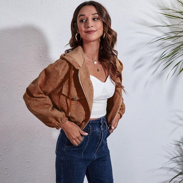 women's jackets corduroy for women casual black jacket zip up clothing fashion 2021 drop winter clothes m, Black;brown
women's jackets corduroy for women casual black jacket zip up clothing fashion 2021 drop winter clothes m, Black;brown
