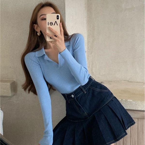 new knitted with lapel and short long sleeve t-shirt for women's spring 2021 soft milk blue x38w, White
new knitted with lapel and short long sleeve t-shirt for women's spring 2021 soft milk blue x38w, White