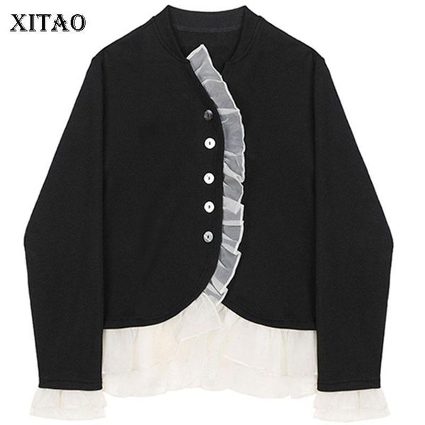 women's jackets xitao mesh minority jacket patchwork flare sleeve 2021 autumn single breast elegant goddess fan coat zyq4182, Black;brown
women's jackets xitao mesh minority jacket patchwork flare sleeve 2021 autumn single breast elegant goddess fan coat zyq4182, Black;brown