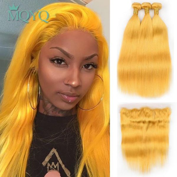 human hair bulks mqyq yellow color bundles straight 3 with lace frontal closure peruvian extensions remy pre plucked, Black
human hair bulks mqyq yellow color bundles straight 3 with lace frontal closure peruvian extensions remy pre plucked, Black