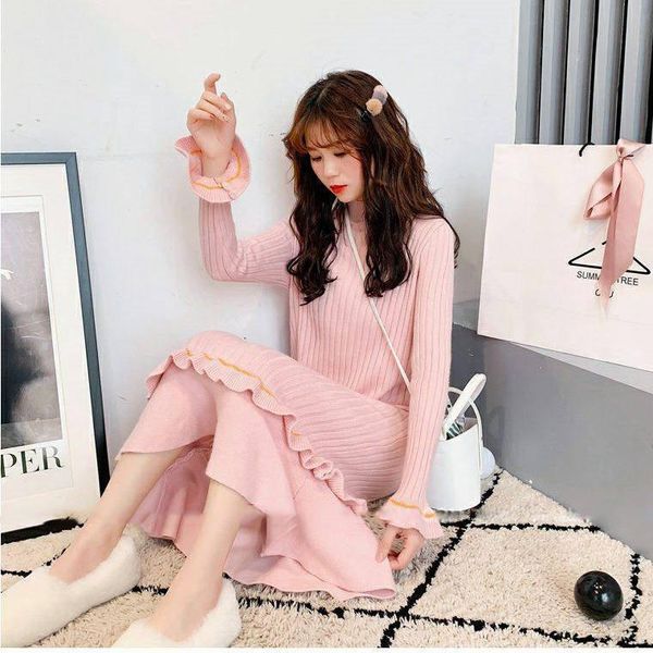 women's sweaters 2021 autumn and winter half-high collar pullover sweater with self-cultivation ruffled long knit bottoming, White;black
women's sweaters 2021 autumn and winter half-high collar pullover sweater with self-cultivation ruffled long knit bottoming, White;black