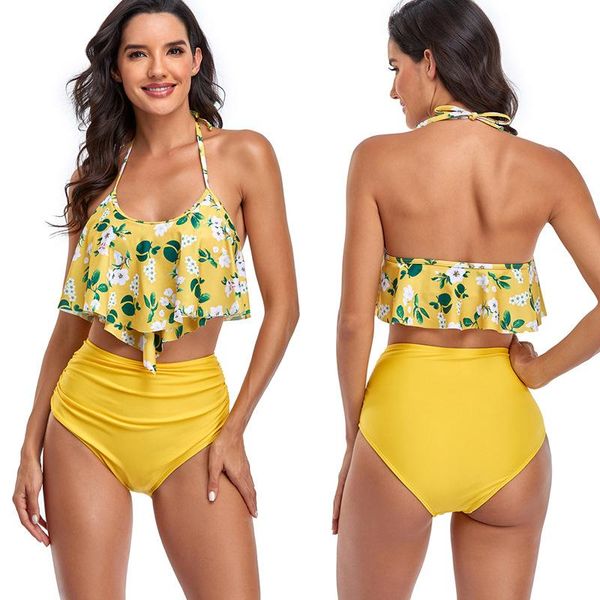swimwear women bikini two pieces swimsuits beach wear print ruffle high waist push up holiday swimming suits 1917
swimwear women bikini two pieces swimsuits beach wear print ruffle high waist push up holiday swimming suits 1917