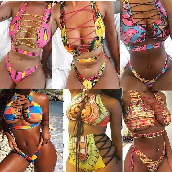 plus size bikini 2021 european and american bandage thong printed african style bathing suit for women badeanzug women's swimwear, White;black
plus size bikini 2021 european and american bandage thong printed african style bathing suit for women badeanzug women's swimwear, White;black