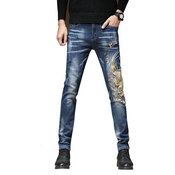 2021 new male autumn embroidered jeans men's stretch personality wild trend pattern black blue badge thick trousers zme5
2021 new male autumn embroidered jeans men's stretch personality wild trend pattern black blue badge thick trousers zme5