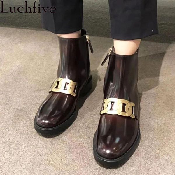 boots british style leather short for woman metal chain designer fashion runway dress shoes autumn ankle, Black
boots british style leather short for woman metal chain designer fashion runway dress shoes autumn ankle, Black
