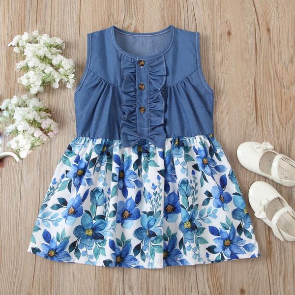 floral print dress toddler kid baby girl sleeveless denim patchwork princess dress clothes baby button summer dresses vestido, Red;yellow
floral print dress toddler kid baby girl sleeveless denim patchwork princess dress clothes baby button summer dresses vestido, Red;yellow