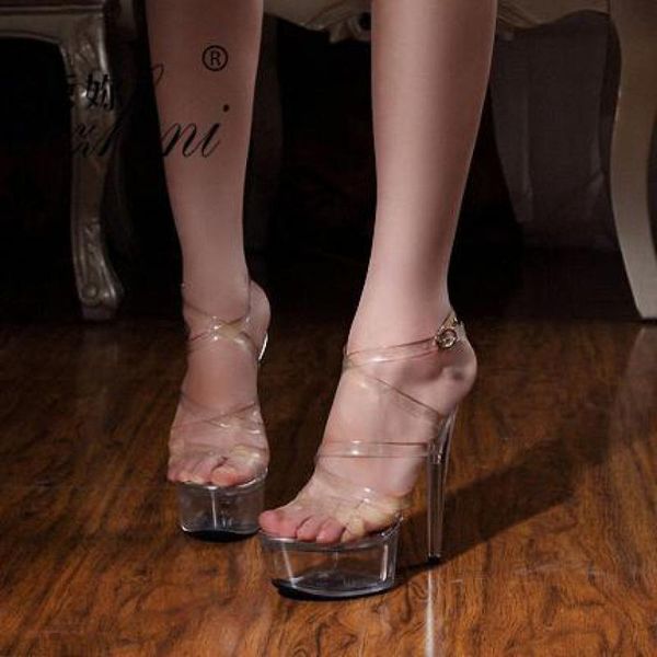 sandals crystal fine high heeled 6 inch party dress elegant model walking pole dance shoes roman cross straps transparent sexy, Black
sandals crystal fine high heeled 6 inch party dress elegant model walking pole dance shoes roman cross straps transparent sexy, Black