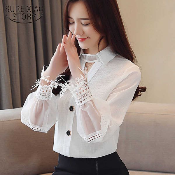 spring style long sleeve women blouses chiffon shirt lace v-neck shirt woman white blouse causal ladies 1891 50 210528
spring style long sleeve women blouses chiffon shirt lace v-neck shirt woman white blouse causal ladies 1891 50 210528